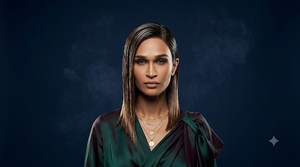 The Wet-Look Slicked Asymmetrical Lob