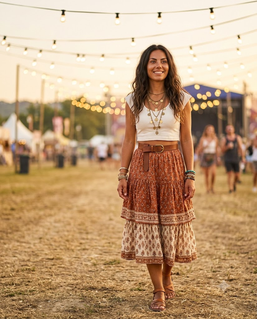 The Layered Boho Skirts & Crop Top