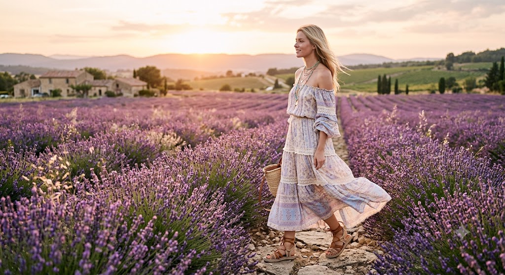 Off-Shoulder Boho Maxi Dress