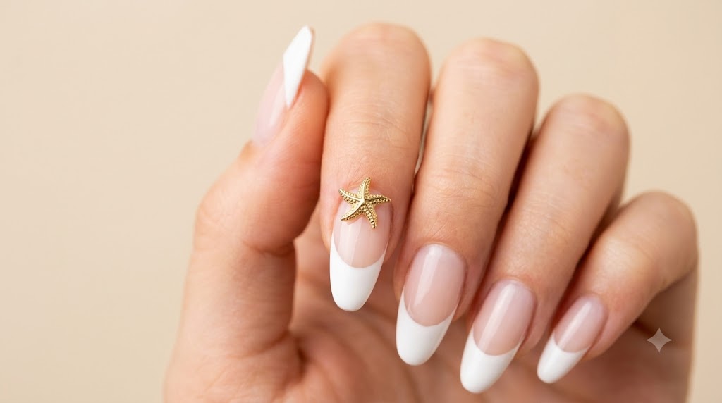 Classic French Tip with Starfish Charm