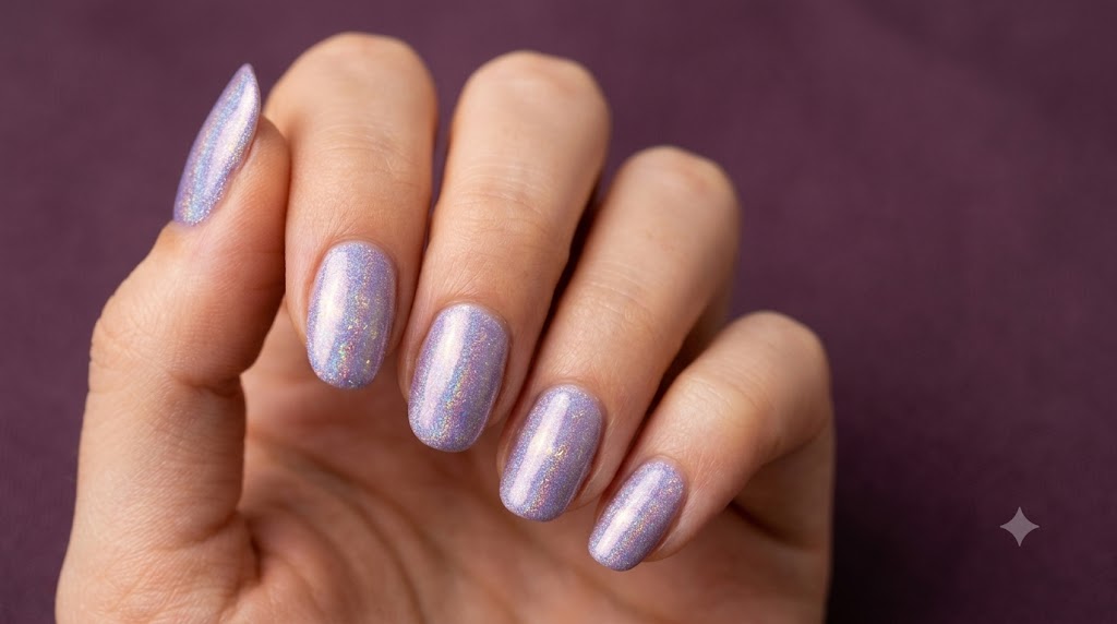 Lavender Holographic Nails