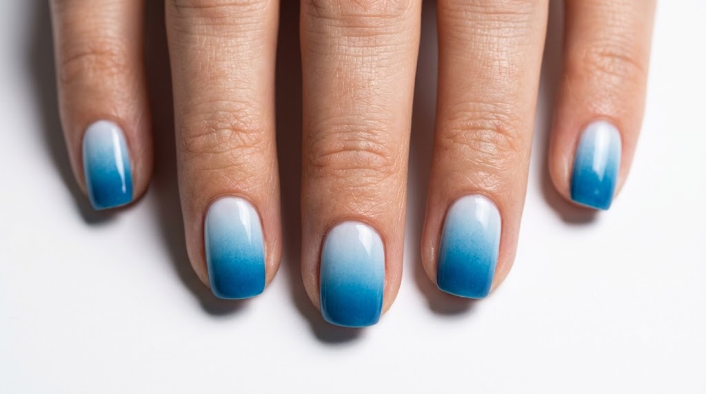 Ocean Blue Ombre Nails