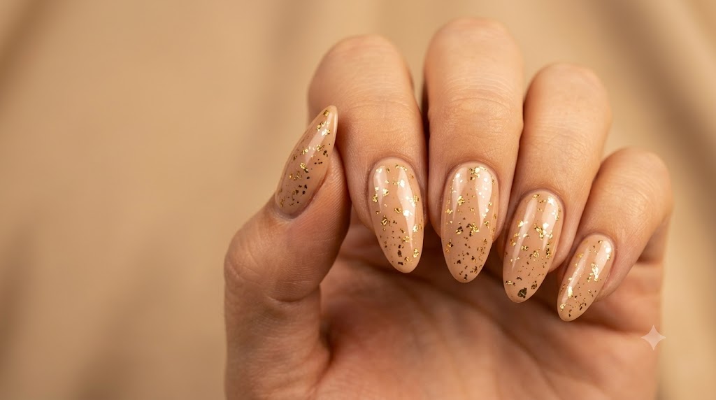 Nude with Gold Foil Flecks