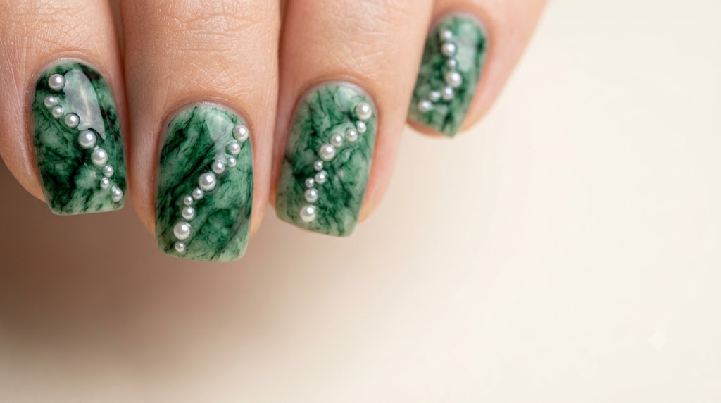 Jade Marble with Pearl Accents