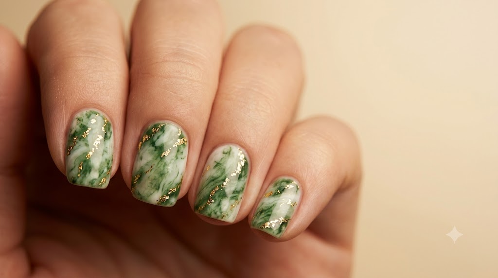Jade Marble with Gold Foil Veining