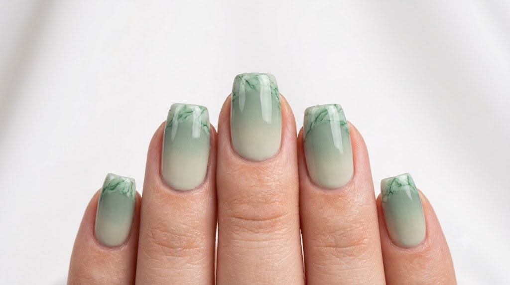 The Soft Sage Jade Marble Ombre