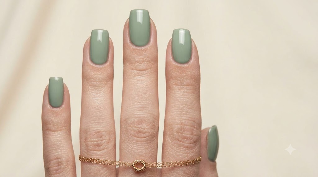 The Soft Sage Green Nails