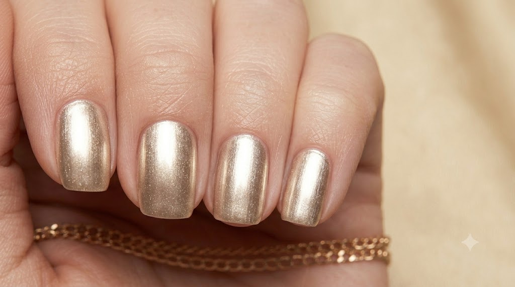 The Champagne Chrome Nails