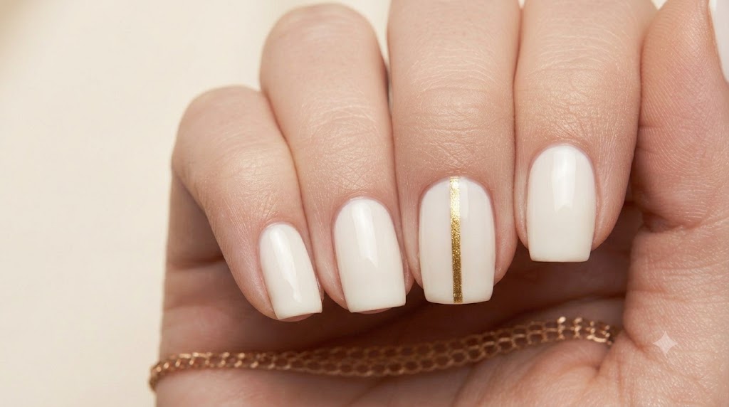 The Ivory with Fine Gold Line Accent