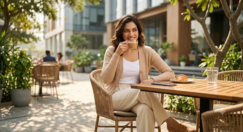 The Beige Cardigan & Pleated Trouser Duo