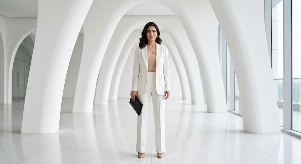 The Monochrome White Power Suit