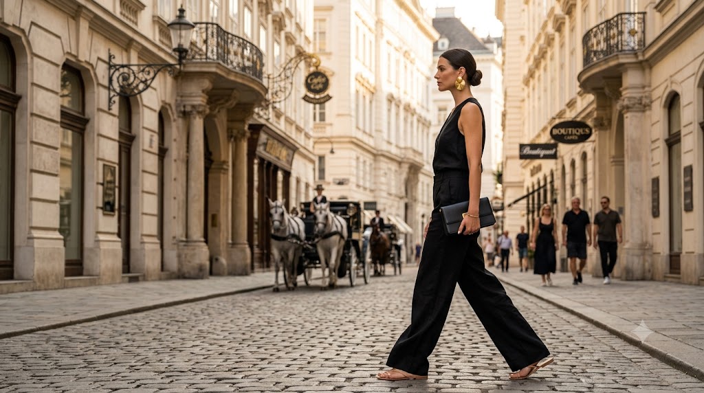 Black Linen Wide-Leg Outfit