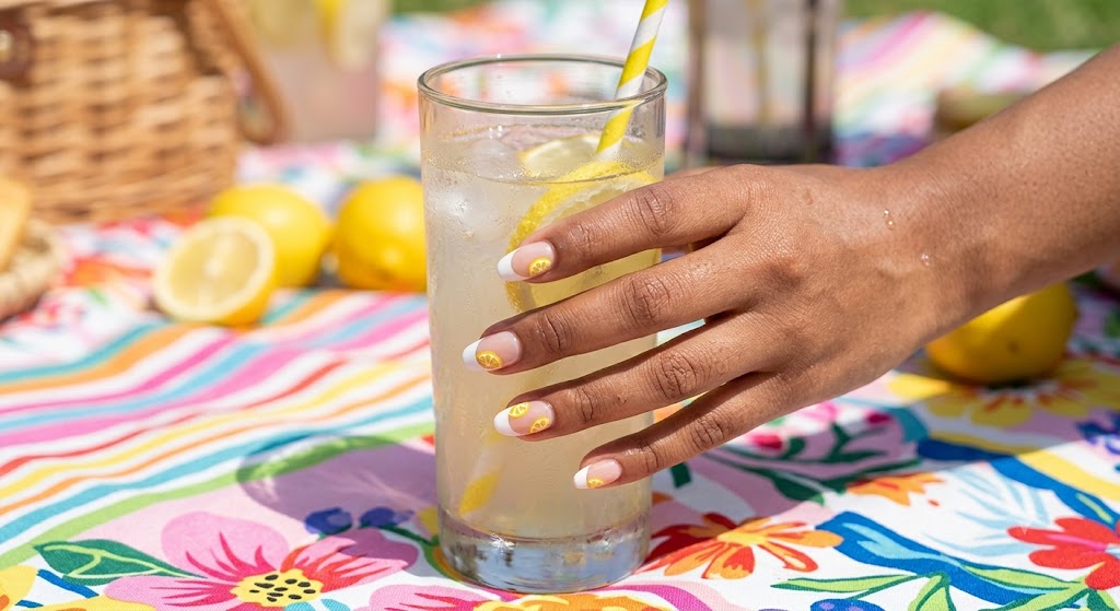 French Tip with Fruit Design