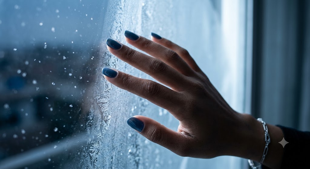Cool Blue Winter Nails