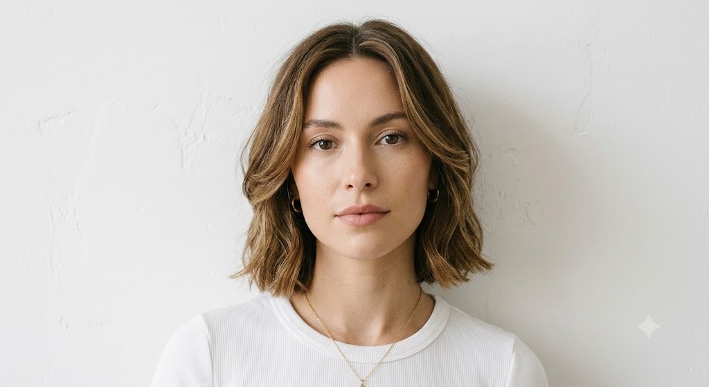 Shoulder-Length Butterfly Bob with Face-Framing Layers