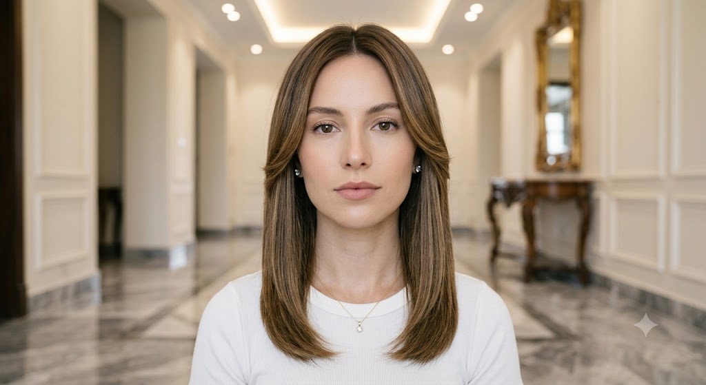 Butterfly Cut Styled Sleek and Straight
