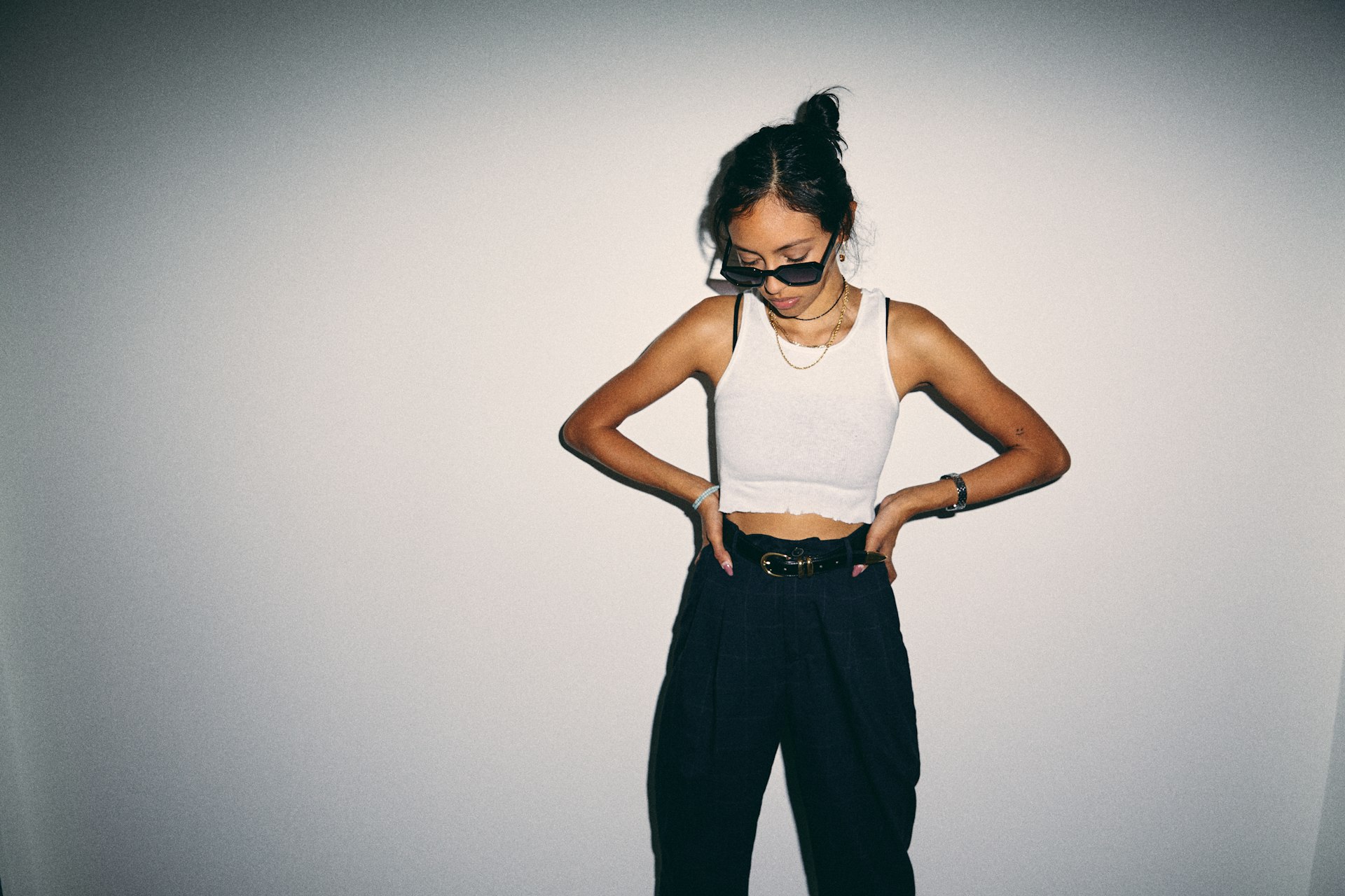 Cargo Pants with a Fitted Tank and Statement Belt
