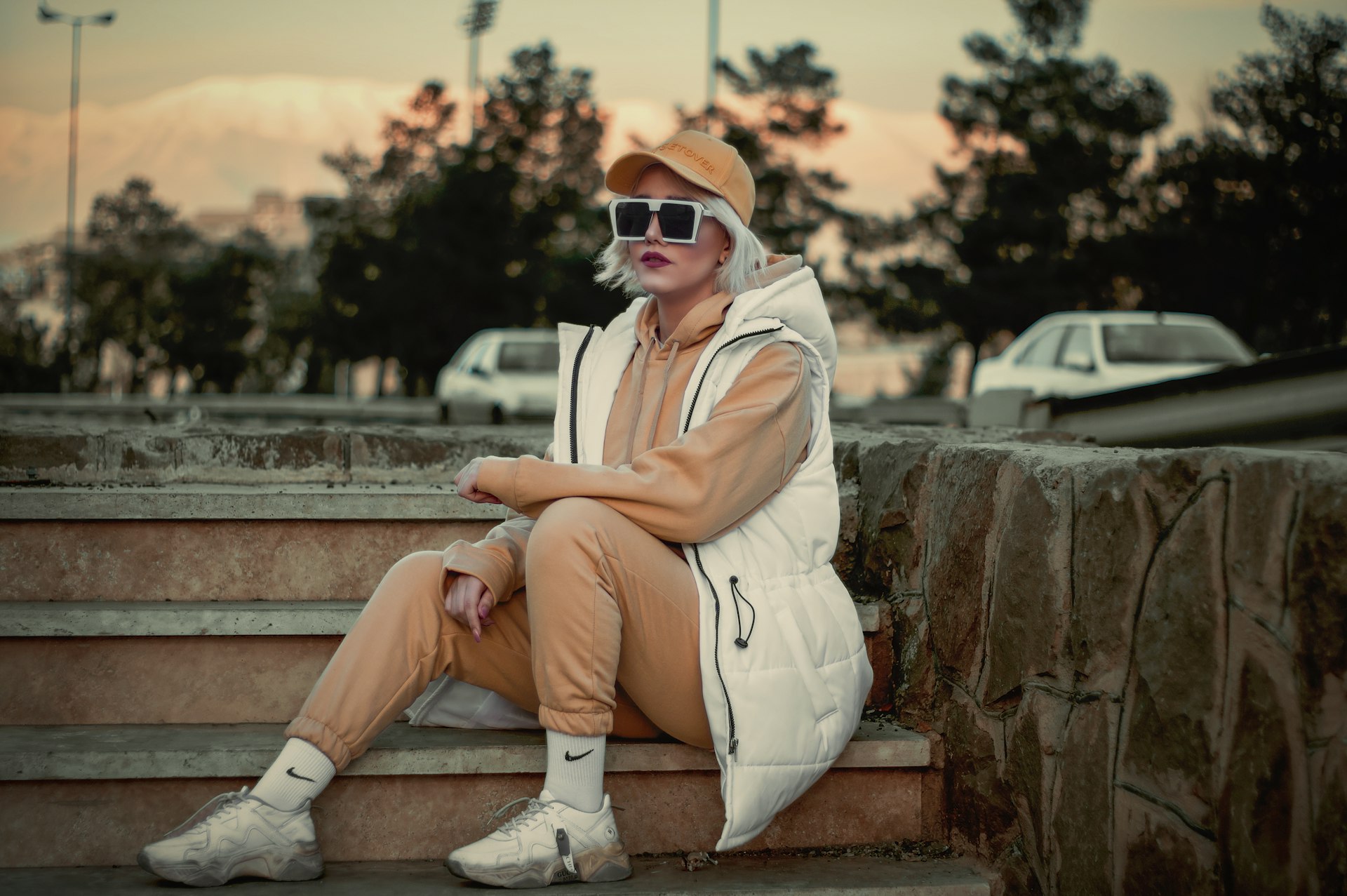 Cargo Pants with a Cropped Puffer Vest