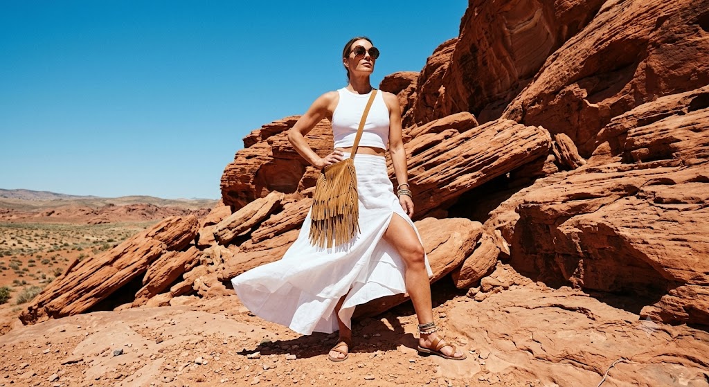 Boho Two-Piece Set for a Desert Photoshoot Vibe