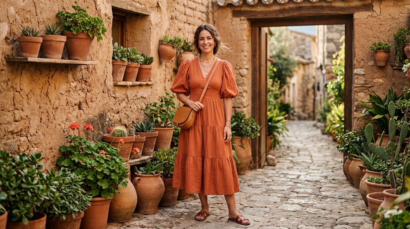 Terracotta Midi Dress