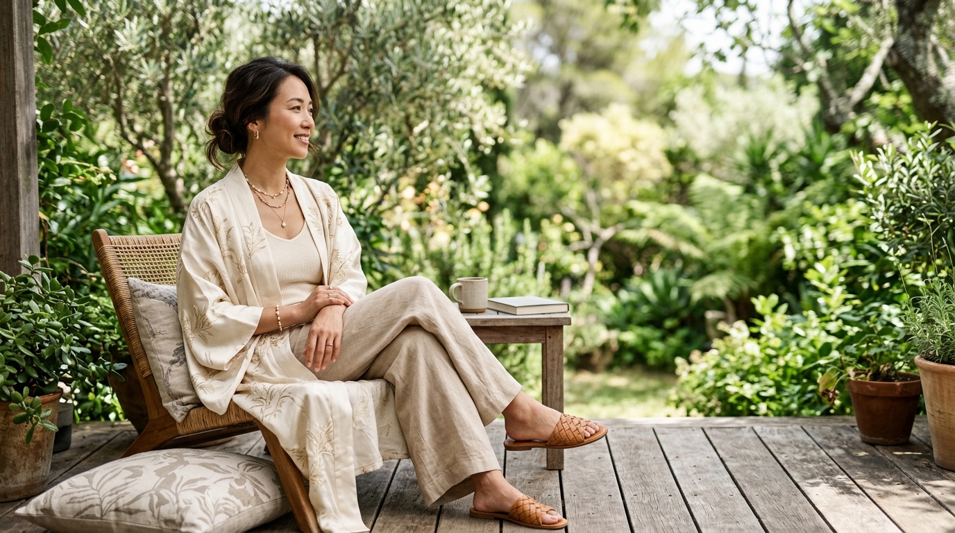 Neutral Kimono Outfit