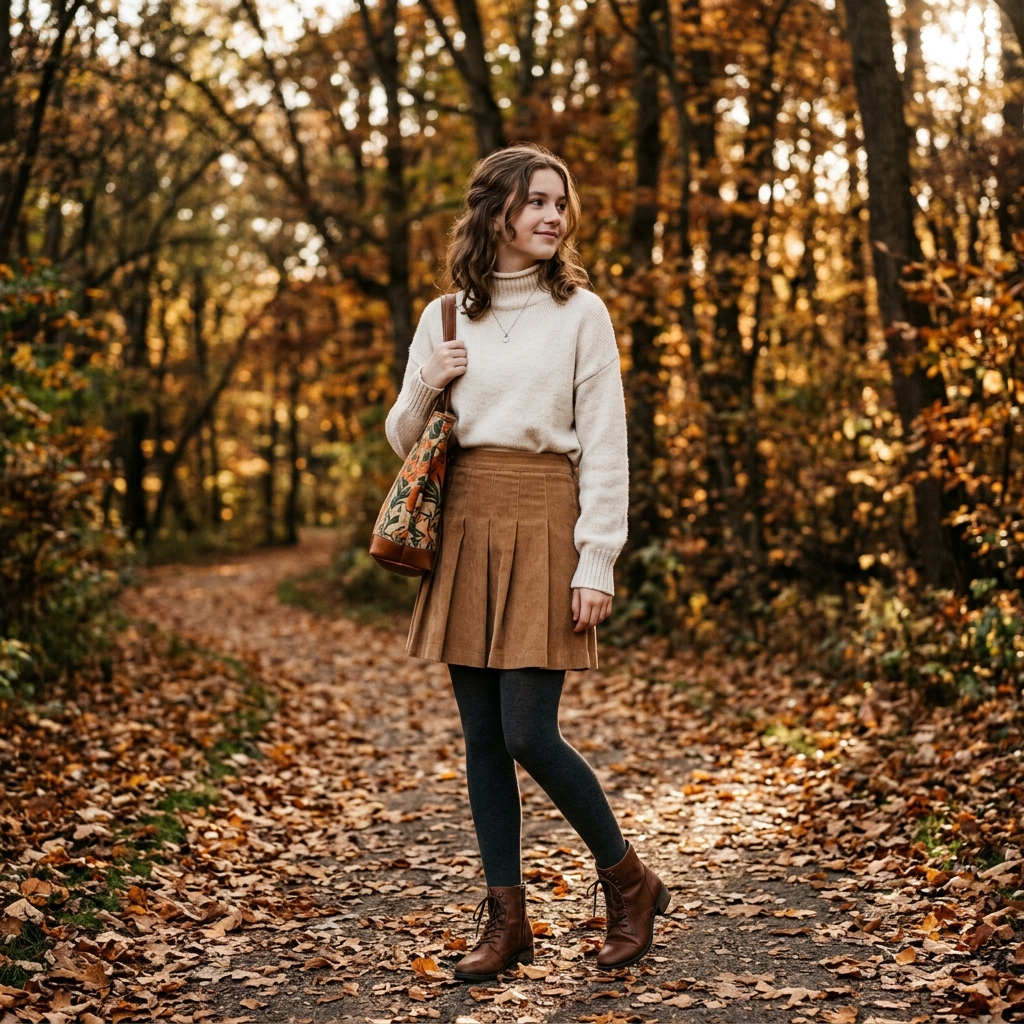 Cute Skirt and Sweater Outfit
