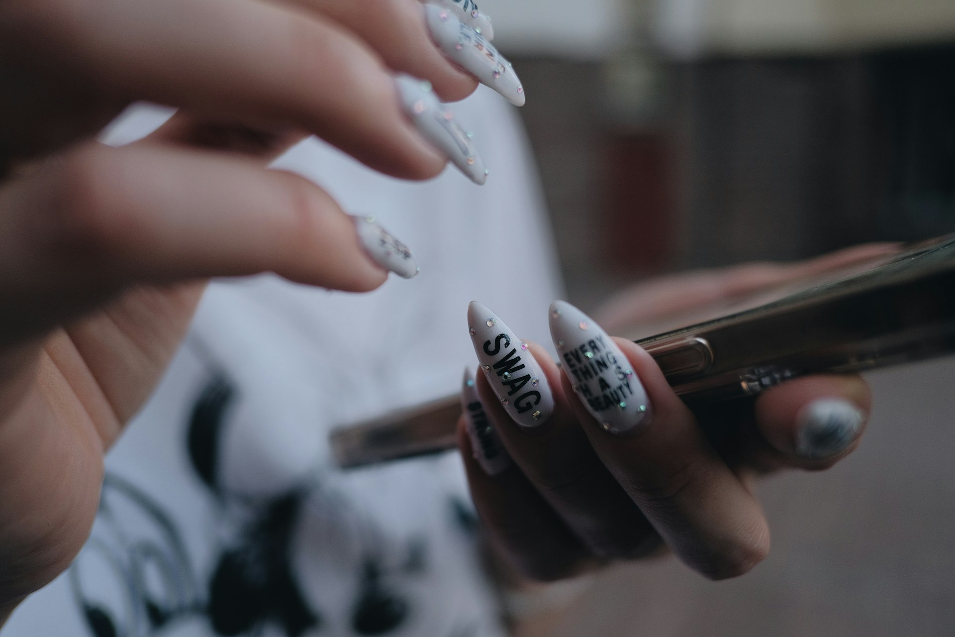 Clear Negative Space Square Nails