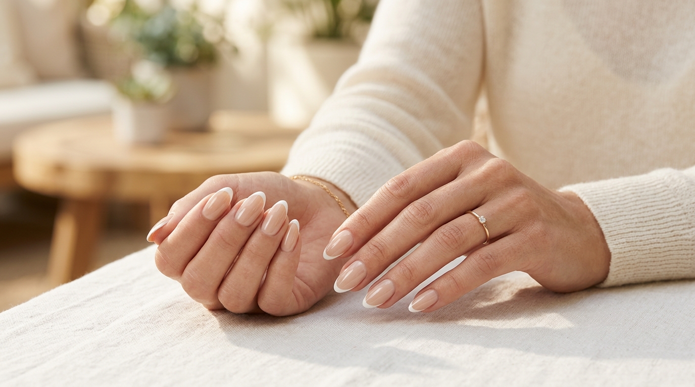 Beige French Tips