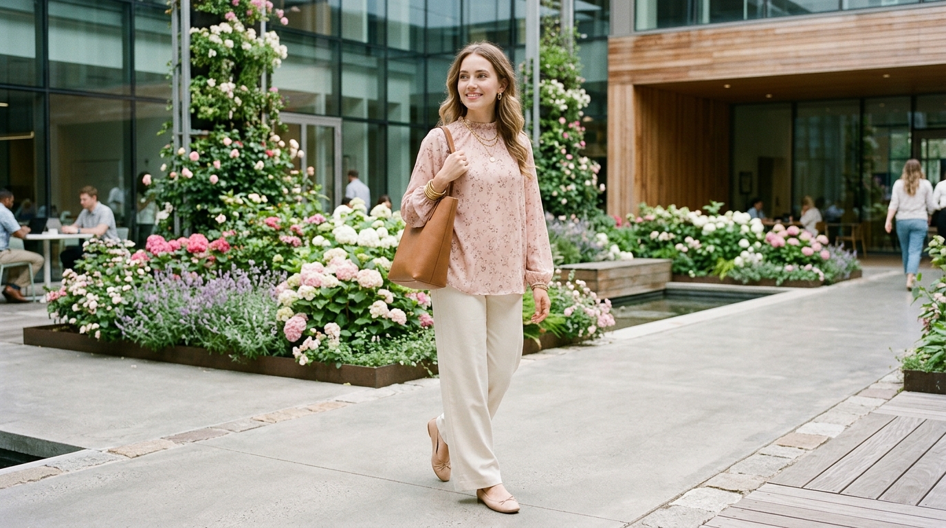 Blush Floral Spring Blouse