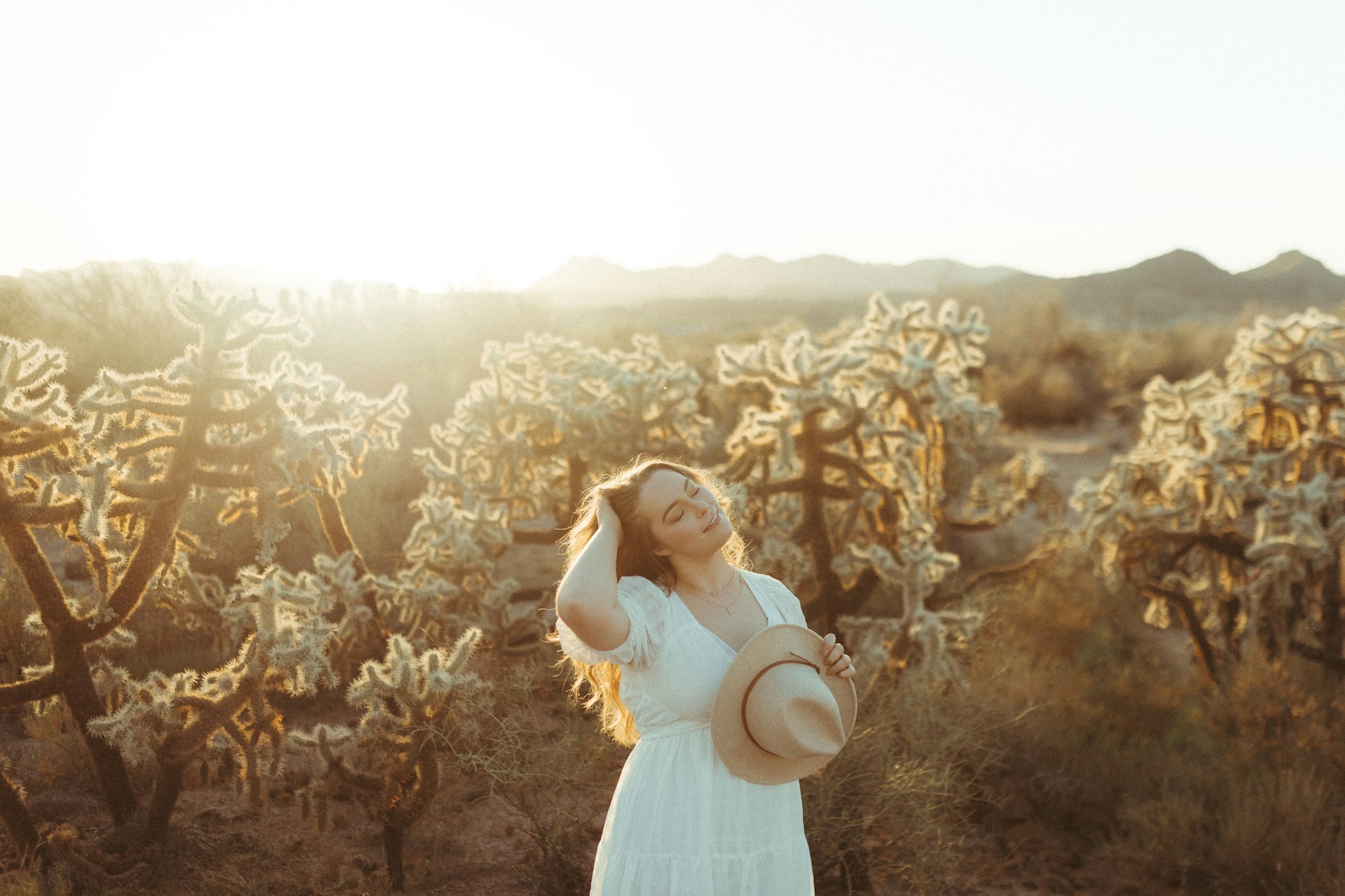Vineyard Afternoon with a Straw Hat and Basket Bag