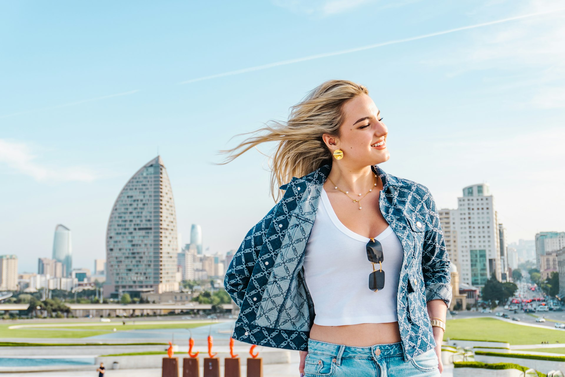 Effortless City Streetwalk with a Denim Jacket